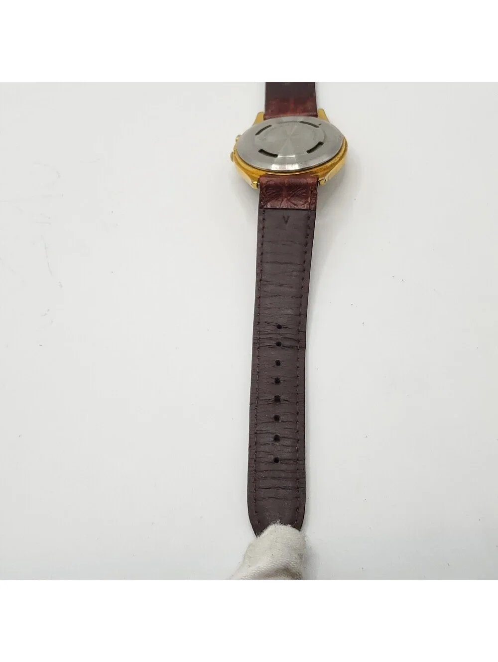 Vintage Lorus Mens Watch 36mm Mickey Mouse Musical Leather V52F-0A10 New Battery